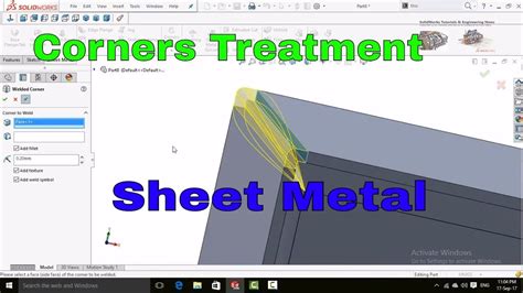 solidworks sheet metal corners|solidworks sheet metal corner treatment.